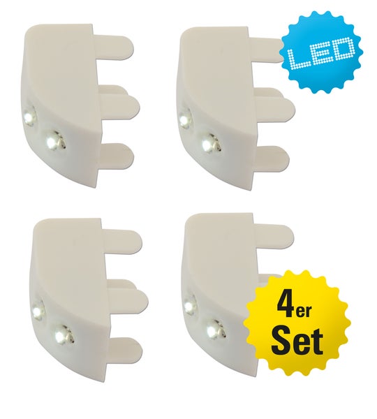 Vier LED-Eckleuchten im Set