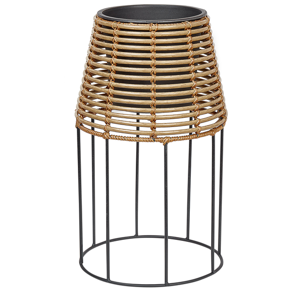 Blumentopf mit Beinen 2er Set BORAGO Polyrattan 20/21 cm Naturfarben