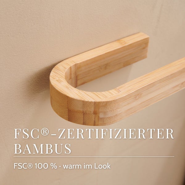 U-förmiger Handtuchhalter aus FSC zertifiziertem Bambus zur Wandmontage