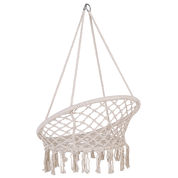 Hängesessel aus Makramee mit Fransen