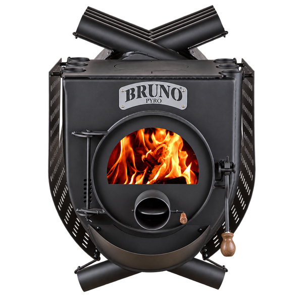 Bruno Pyro Kaminofen mit Sichtfenster und Holzgriff