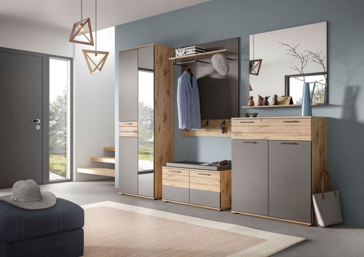 Mason Wandgarderobe 3 Kleiderhaken Eiche dekor. 90 X 25 X 117 cm