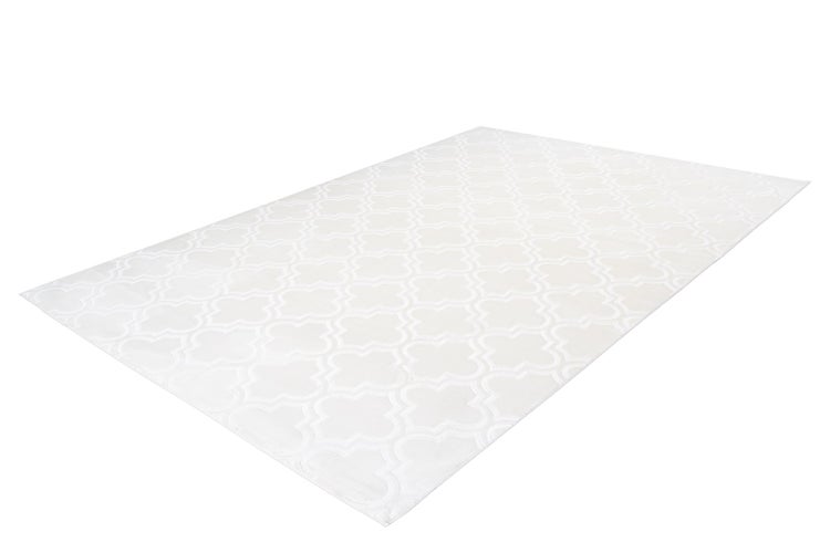 Kurzflor Teppich Blissique Weiß Modern, Klassisch 80 x 300 cm