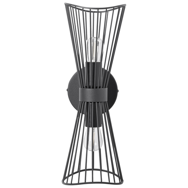 Draht-Wandleuchte mit zwei Leuchtmitteln