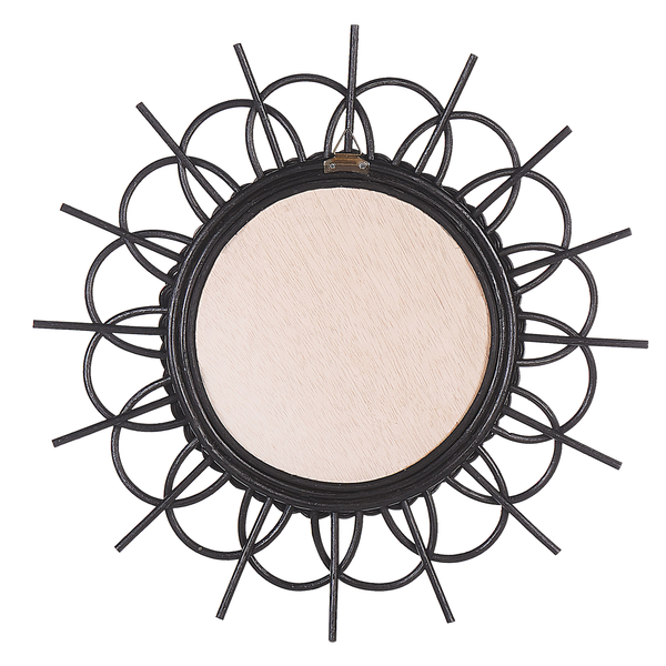 Wandspiegel TELAKIA 60 cm 60 cm Rattan Schwarz