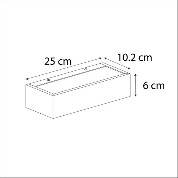Design längliche Wandleuchte schwarz 25cm - Houx