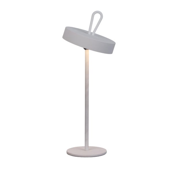LED-Akku-Tischleuchte magnetisch ELLA für Außen und Innen, aus Metall und Kunststoff in Weiß , 35 cm hoch