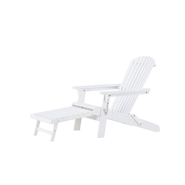 Tropea Loungesessel mit ausziehbarem Fußteil weiß. 74 X 95 X 88 cm