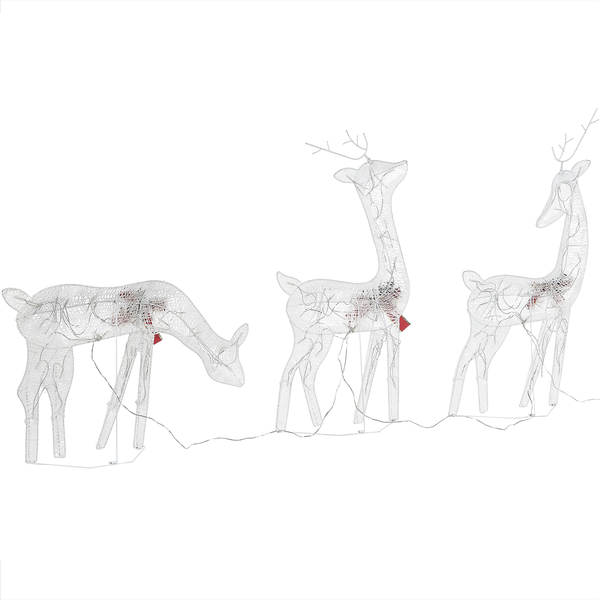 Drei dekorative Rentiere mit Beleuchtung für den Aussenbereich