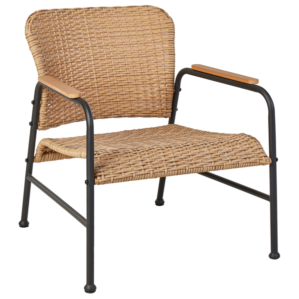 Lounge Set mit Tisch 4-Sitzer OFANTO Polyrattan Naturfarben