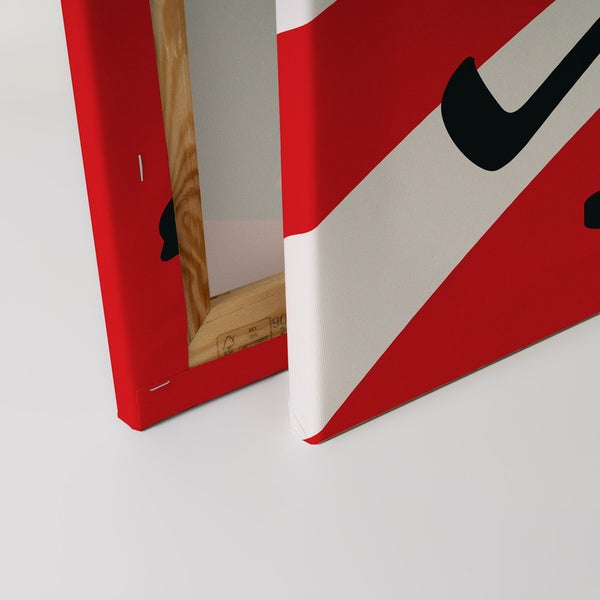 Leinwandbild mit geometrischem Muster und Holzrahmen