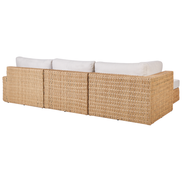 Garten Ecksofa mit Tisch 4-Sitzer OLIVERI rechtsseitig Polyrattan Beige