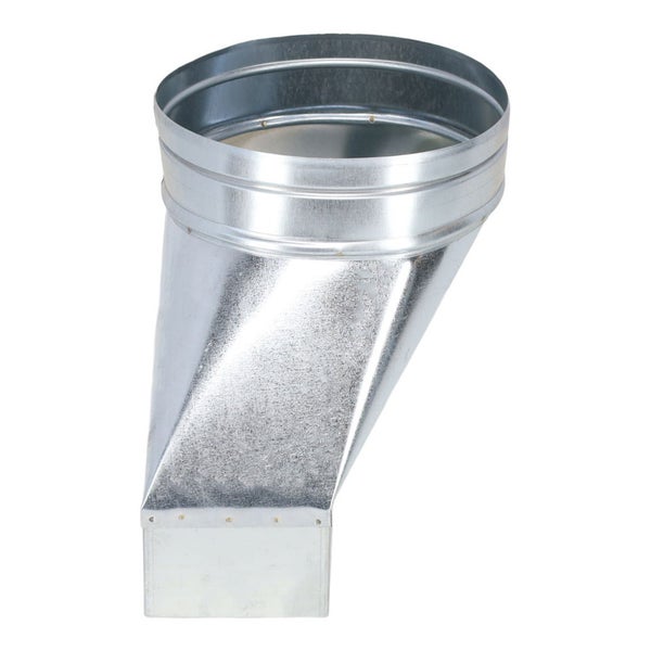 Übergangsstück von rund auf eckig aus verzinktem Stahlblech für Lüftungsanlagen