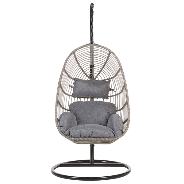 Hängesessel mit Gestell CASOLI Polyrattan Grau