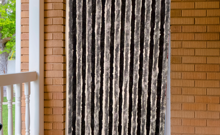 Fliegenvorhang Katzenschwanz-Fliegenvorhänge Katzenschwanz grau-schwarz gestreift - 90cm x 220cm