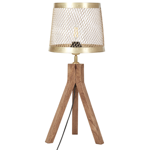 Tischleuchte BEKI Mango Holz Braun