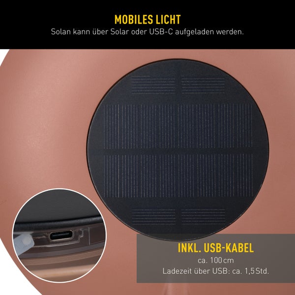 Solarlampe mit Solarpanel und USB-Anschluss