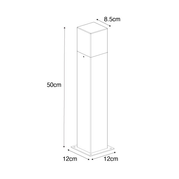 Industrielle Stehleuchte für den Außenbereich, rostbraun, 50 cm, IP44 – Dänemark