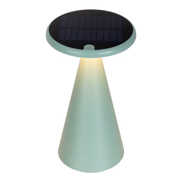 Solar-Akku-Tischleuchte Palu für Außen und Innen, aus Kunststoff in Grün , 20 cm hoch