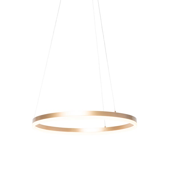 Design Hängelampe gold 60 cm inkl. LED 3 Stufen dimmbar - Anello