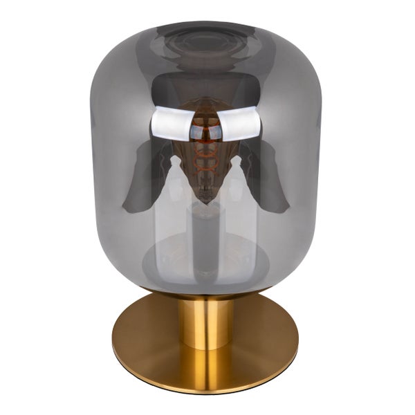 Tischleuchte aus Glas und Metall