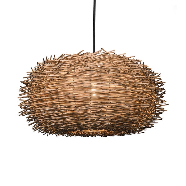 Rural Hängelampe braun Rattan - Hatch 45