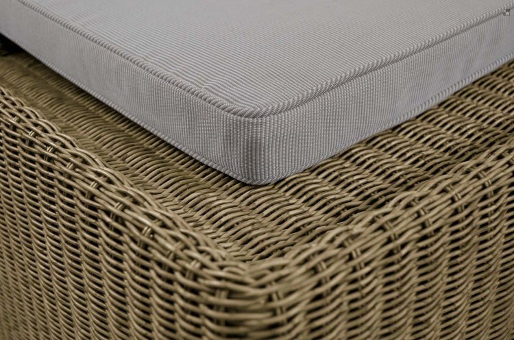 Polyrattan Hocker Gartenhocker Taupe inkl. Auflage hochwertiges Geflecht
