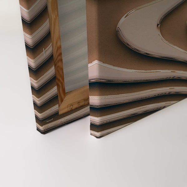 Leinwandbild mit abstraktem Wellendesign auf einem Holzrahmen gespannt als Wanddekoration