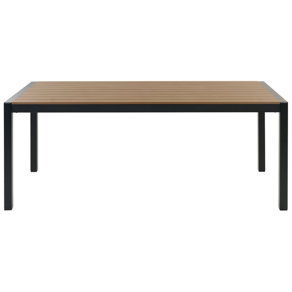 Gartentisch VERNIO 180 cm 90 cm Metall Braun / Schwarz