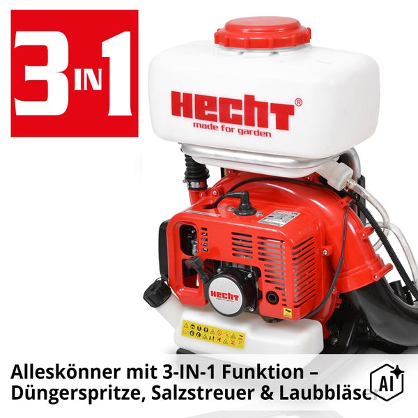 Laubbläser mit starkem Motor für einen hohen Luftstrom mit einer Reichweite von bis zu 16 Metern.