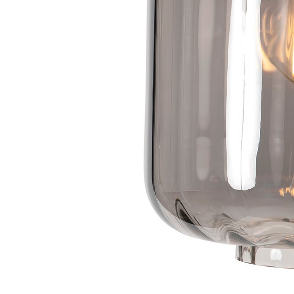 Design Hängelampe schwarz mit Rauchglas 3-Licht 226 cm - Qara