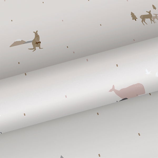 Tapetenrolle mit Tiermotiven für Kinderzimmer