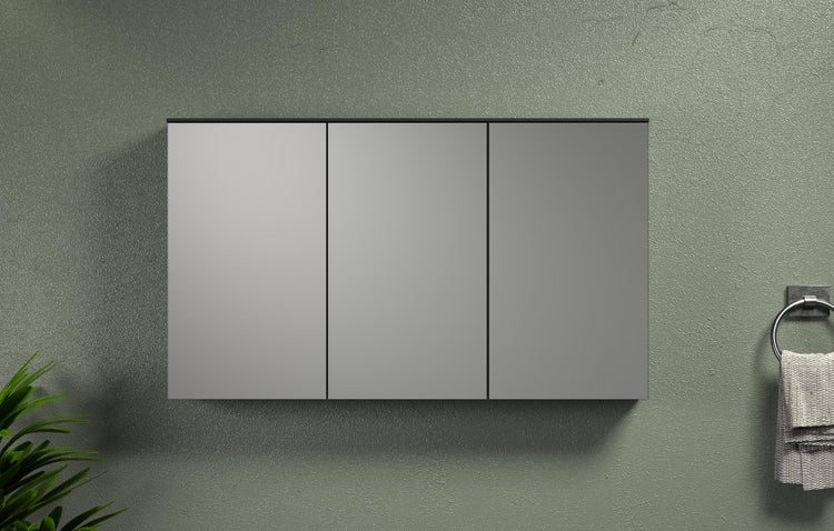Synnax Spiegelschrank Bad 3 Spiegeltüren grau. 120 X 17 X 70 cm