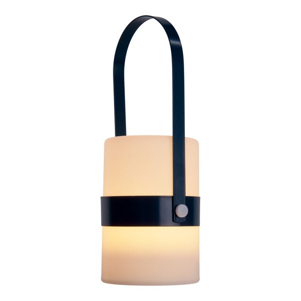 LED Dekoleuchte Neo blau, Deko, Tischlampe aus Metall und Kunststoff, blau, mit fest verbauten LEDs, für Esszimmer, Wohnzimmer, Balkon und Terrasse, innen 28 cm hoch