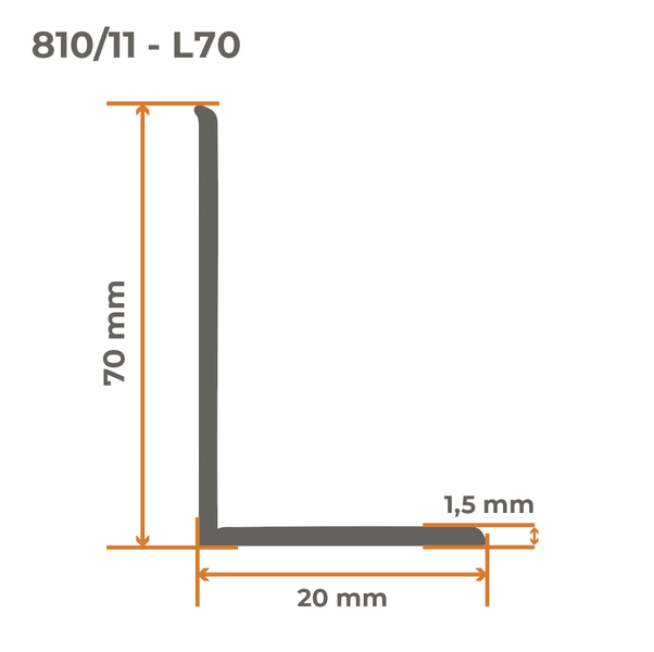 Quest Weichsockelleiste, Breite Sockelleiste 70 x 20 mm, PVC Knickleiste für Wand, Boden, Flexibel, Grau, 1 Meter