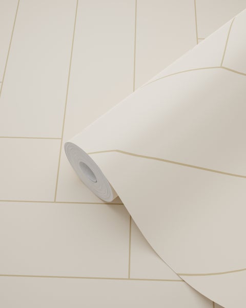 ESTAhome Tapete Fischgrätmuster Beige - 50 x 900 cm - 139779