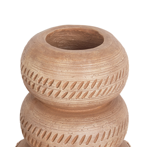 Blumenvase ALMIROS Keramik 51 cm Hellbraun