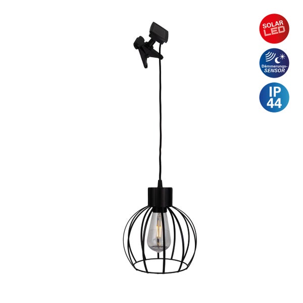 Solar LED Hängeleuchte mit Dämmerungssensor und Schutzart IP44