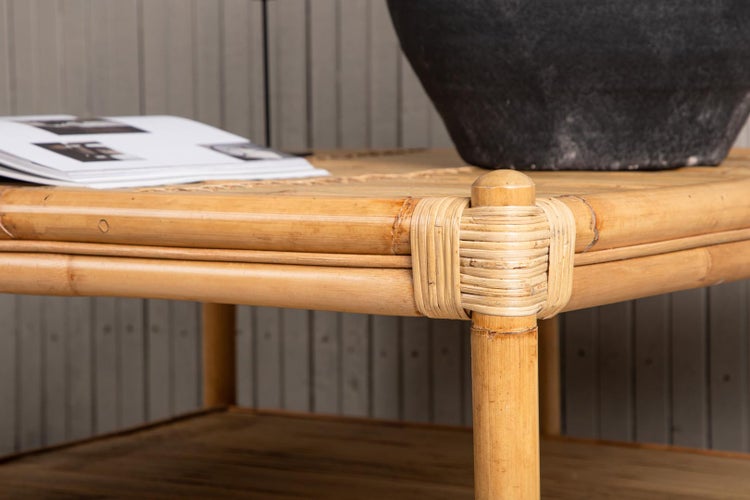 Cane Couchtisch Bambus. 90 X 90 X 45 cm
