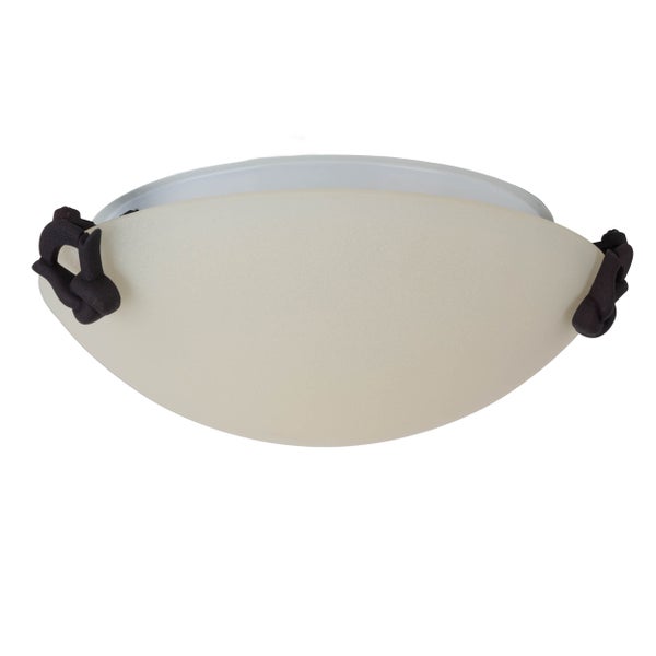 Deckenleuchte mit Glasabdeckung und dekorativen Elementen