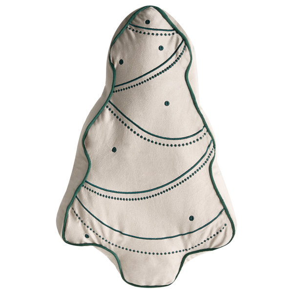 Dekokissen in Tannenbaumform mit Zierdetails