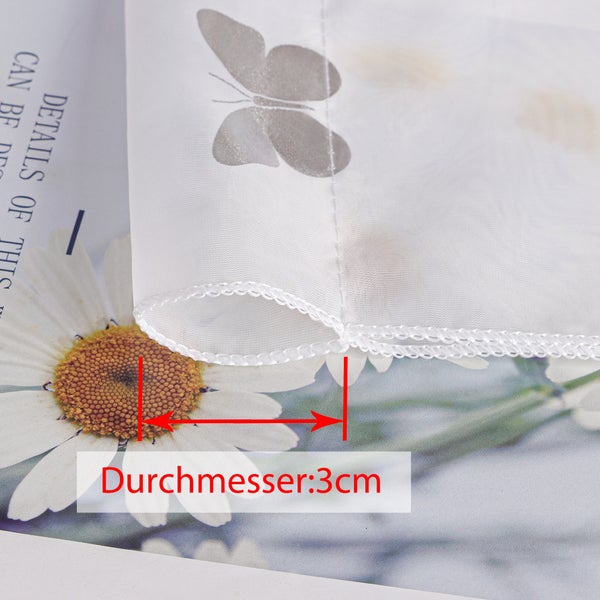 Gardine mit Schmetterlingsmuster, Durchmesser: 3 cm