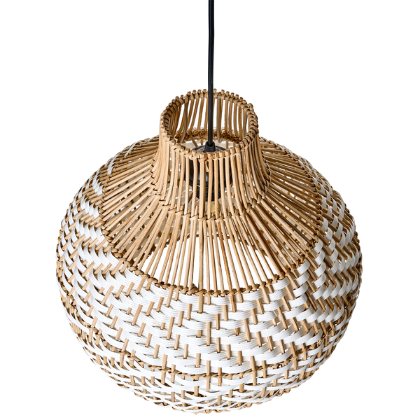 Hängeleuchte YAUCO Rattan Weiß