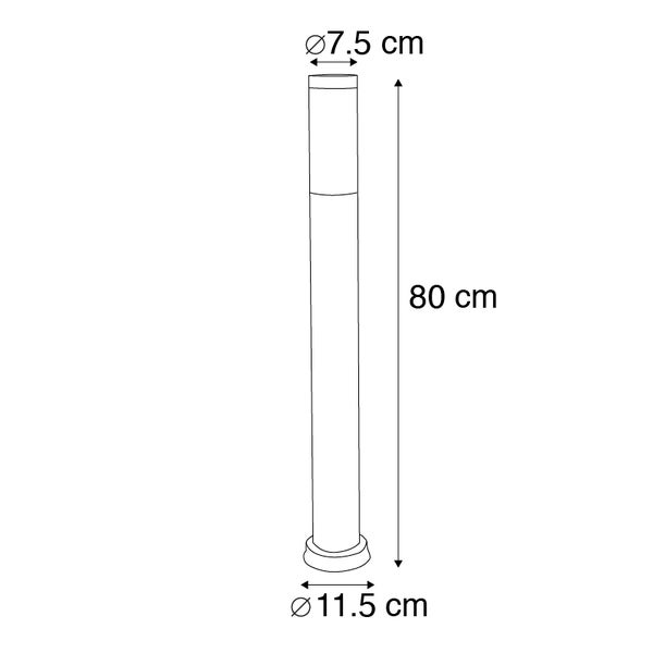 Smarter Außenlaternenmast Anthrazit 80 cm inkl. Wifi P45 - Rox