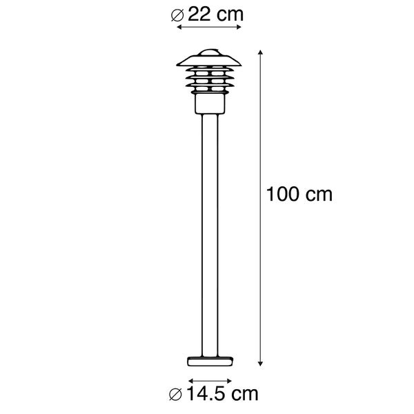 Moderne Außenleuchte schwarz 100 cm IP44 - Prato