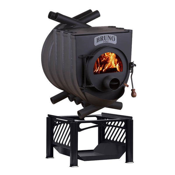 Ofen mit Halterung und Feuer