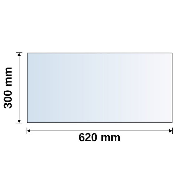 Rechteckiges Produkt mit 620 Millimeter Breite und 300 Millimeter Höhe.