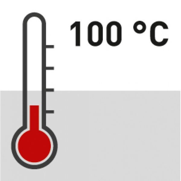 Thermometer zeigt 100 Grad Celsius an