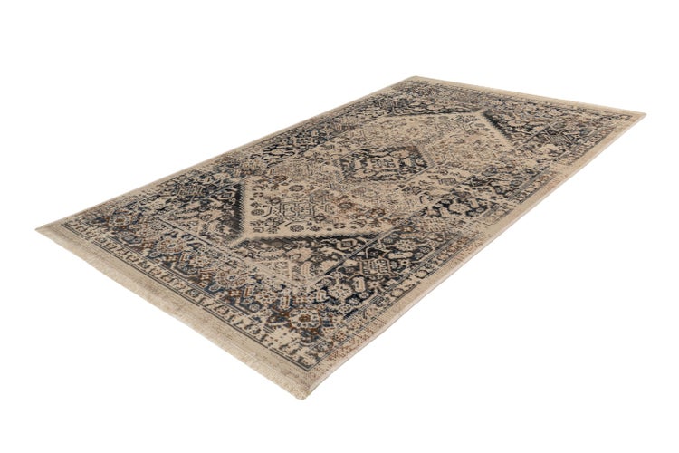 Kurzflor Teppich Folake Blau Used-Look, Orientalisch 120 x 170 cm