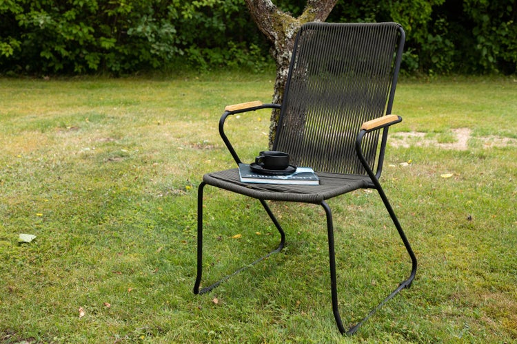 Bois Gartenstuhl stapelbar schwarz. 2er Set